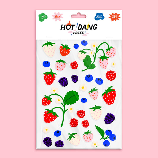 Hot Dang Press-Oops All Berries Iron-On Transfer Sheet Set-patches + pins-gather here online