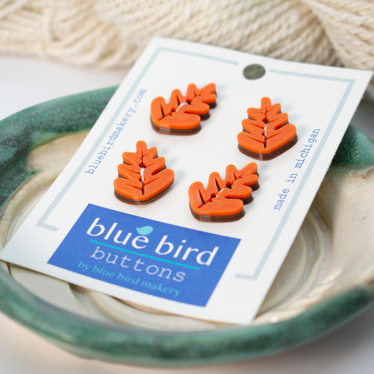 Blue Bird Makery-20mm Oak Leaf Buttons-button-gather here online