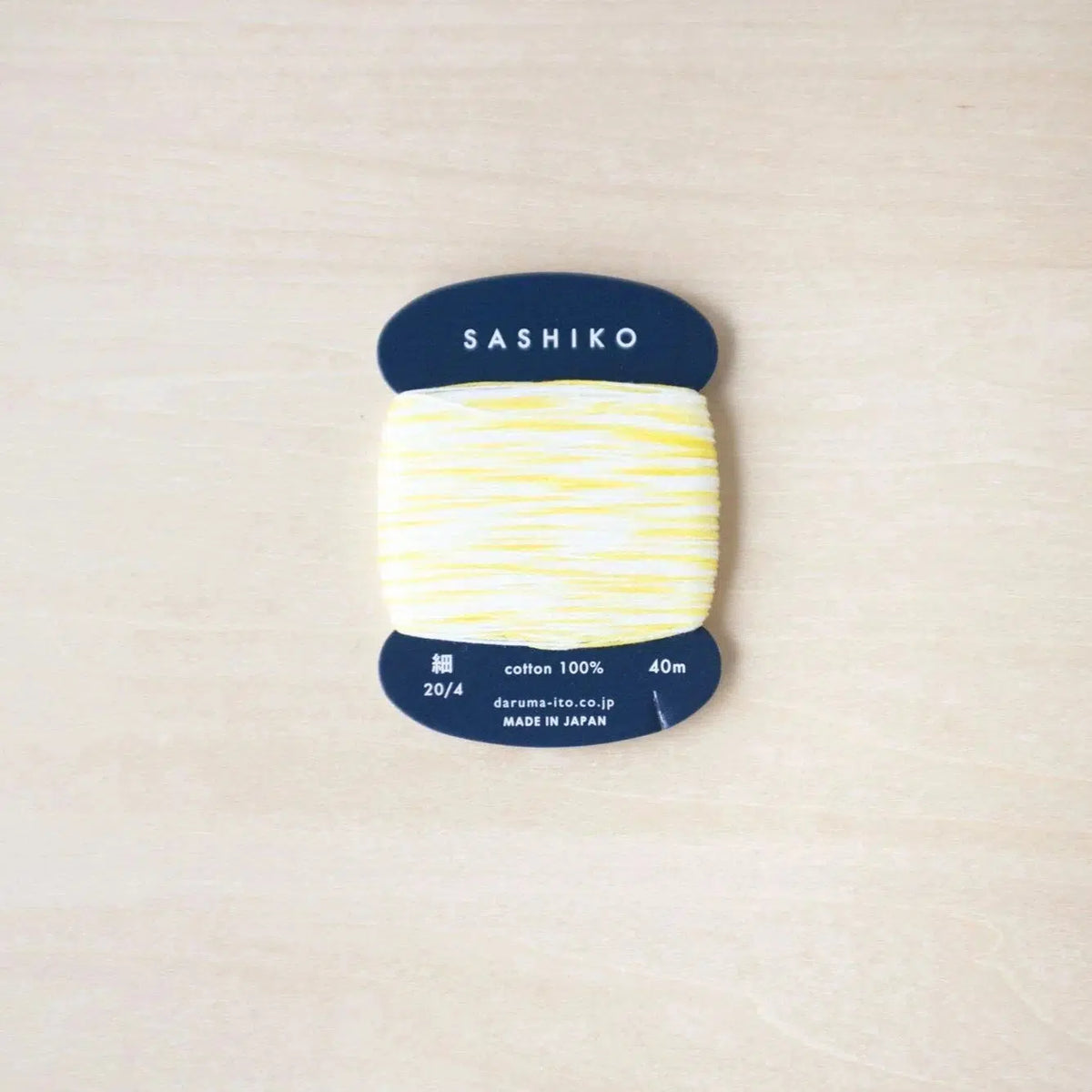 amirisu-Daruma Sashiko Thread Card - Kasuri Thin-thread-303 Lemon Squash-gather here online