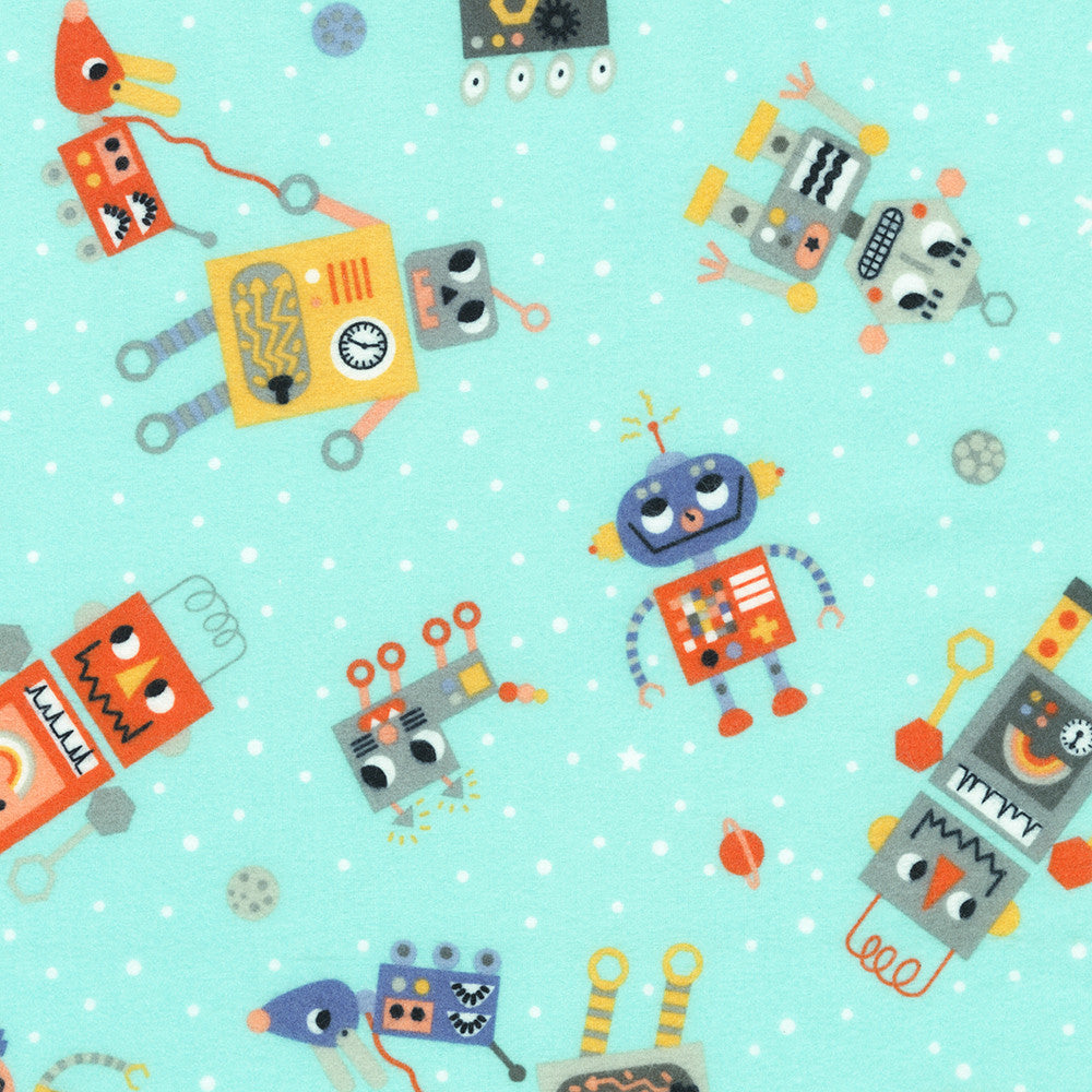 Robert Kaufman-Astrobots Aqua-fabric-gather here online