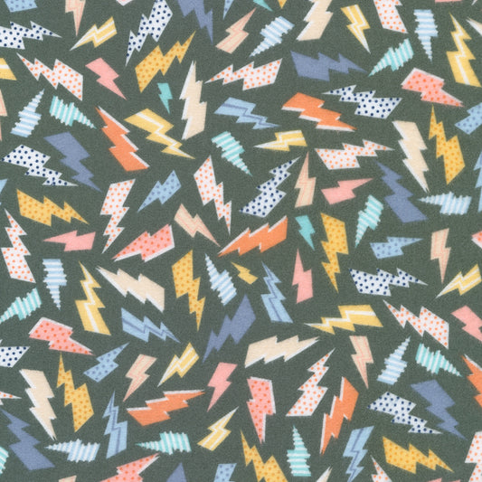 Robert Kaufman-Lightning Strike Charcoal Flannel-fabric-gather here online
