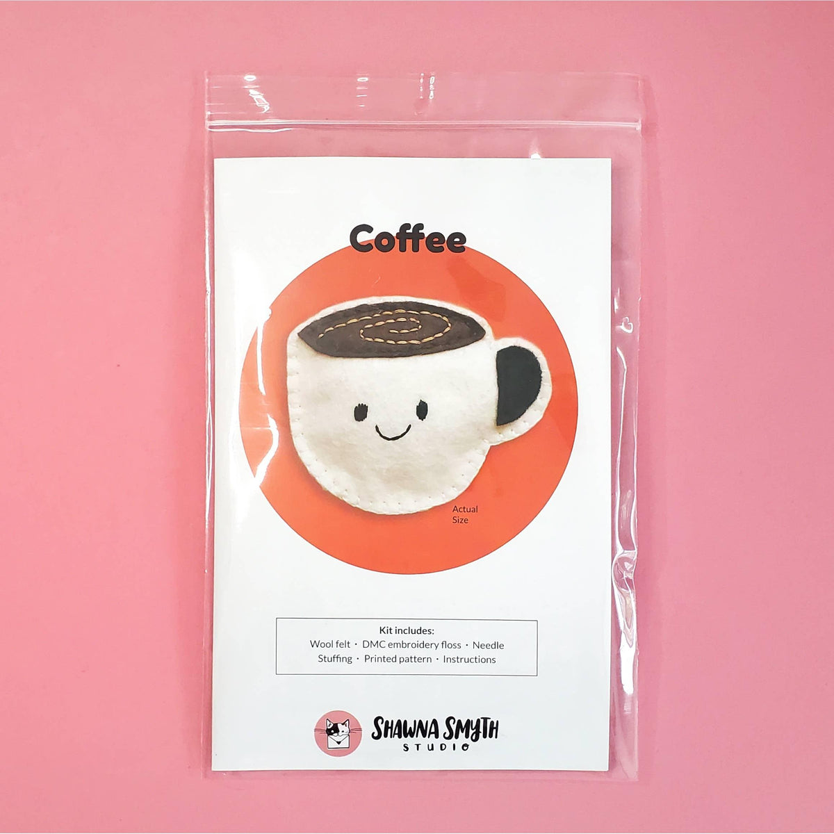 Shawna Smyth Studio-Coffee Felt Hand Stitching Kit-sewing kit-gather here online
