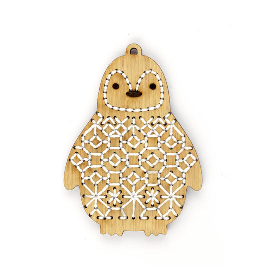 Kiriki Press-Penguin DIY Ornament Kit-embroidery kit-gather here online