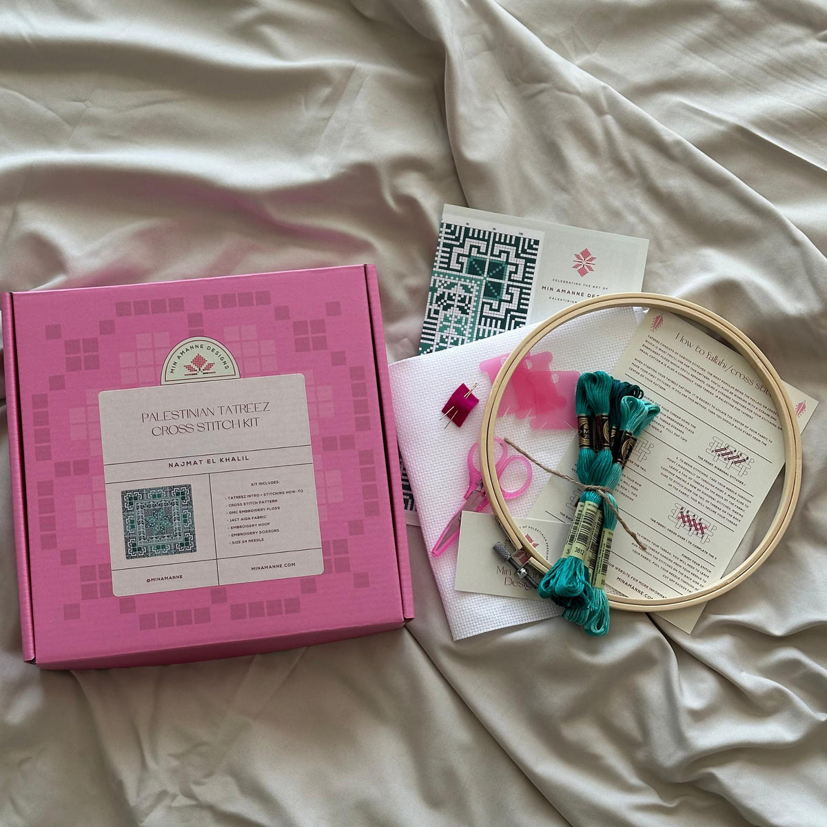Min Amanne Tatreez Designs-Najmat El Khalil Tatreez Kit-xstitch kit-gather here online