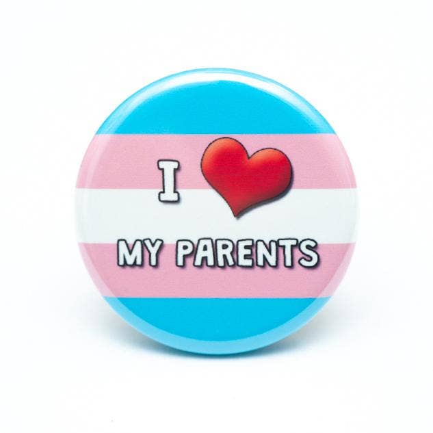 Crafty Queer Studio-I Love My Parent(s) Pinback Button-accessory-gather here online