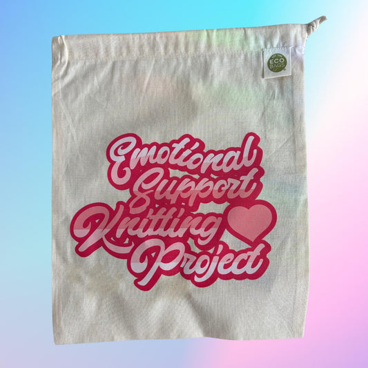 Comma Craft Co-Drawstring Project Bag - Emotional Support Knitting Project-craft organizer-gather here online
