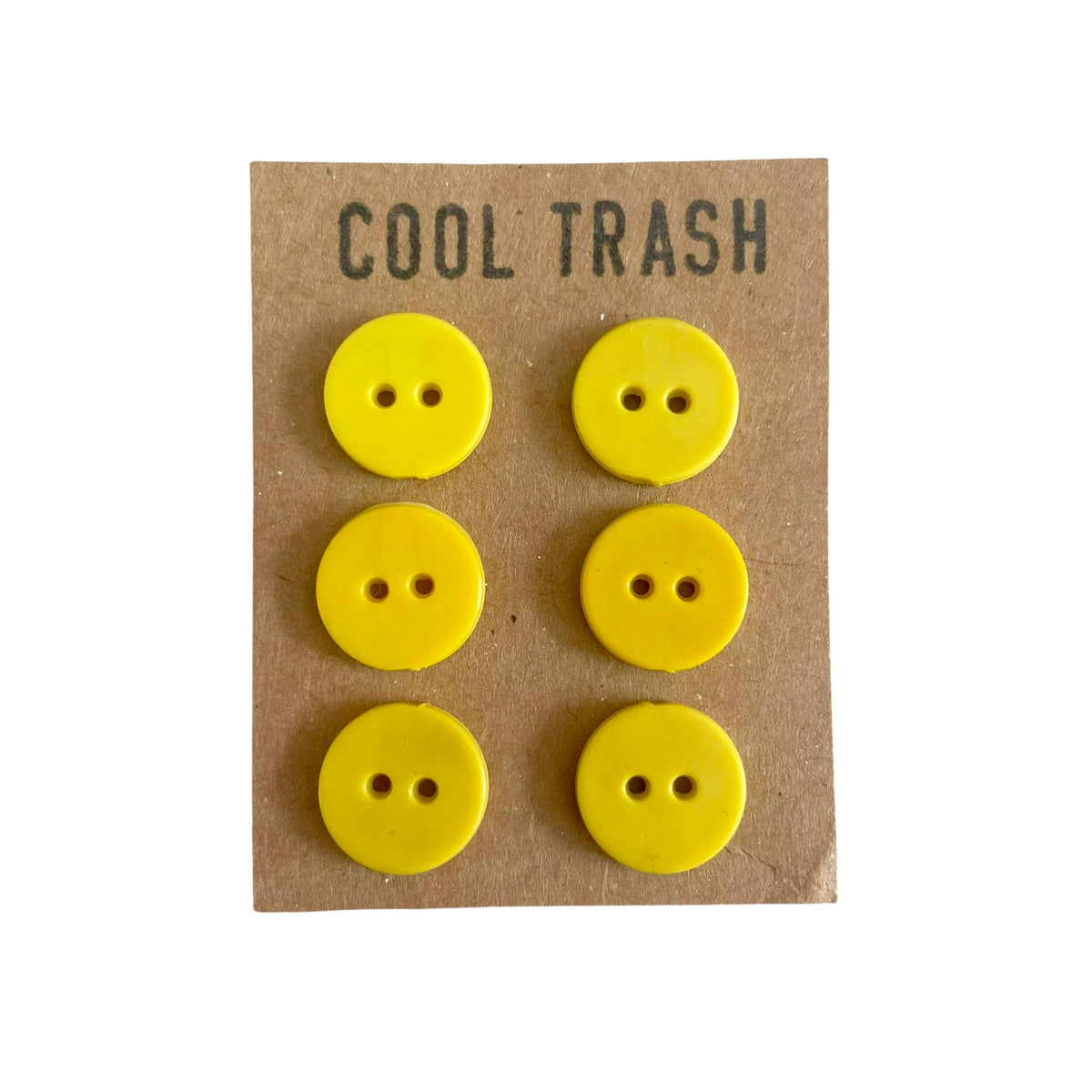 Cool Trash-12mm Recycled Plastic Button Set - Yellow-button-gather here online