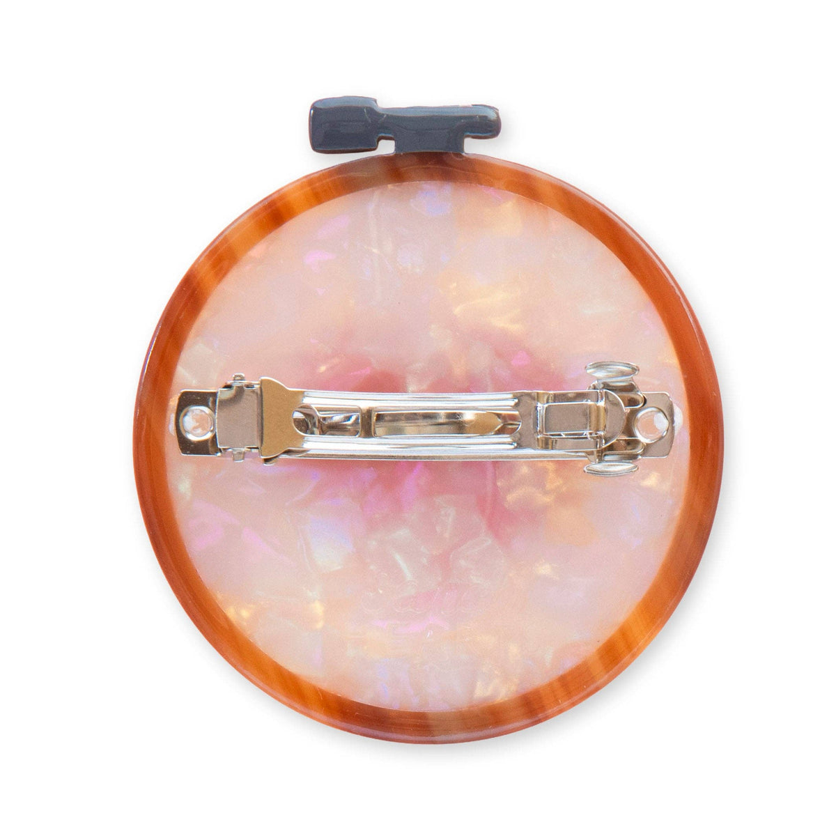 Sarah Hearts-Cross Stitch Embroidery Hoop French Barrette Hair Clip-accessory-gather here online