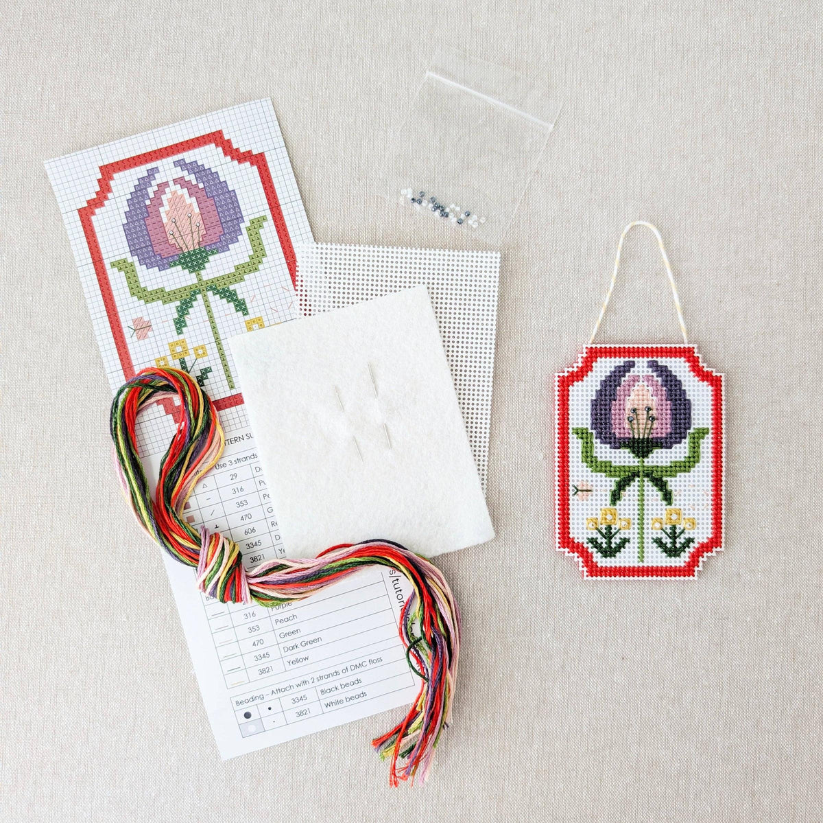 Benzie Design-Framed Florals Crocus Cross Stitch Kit-xstitch kit-gather here online