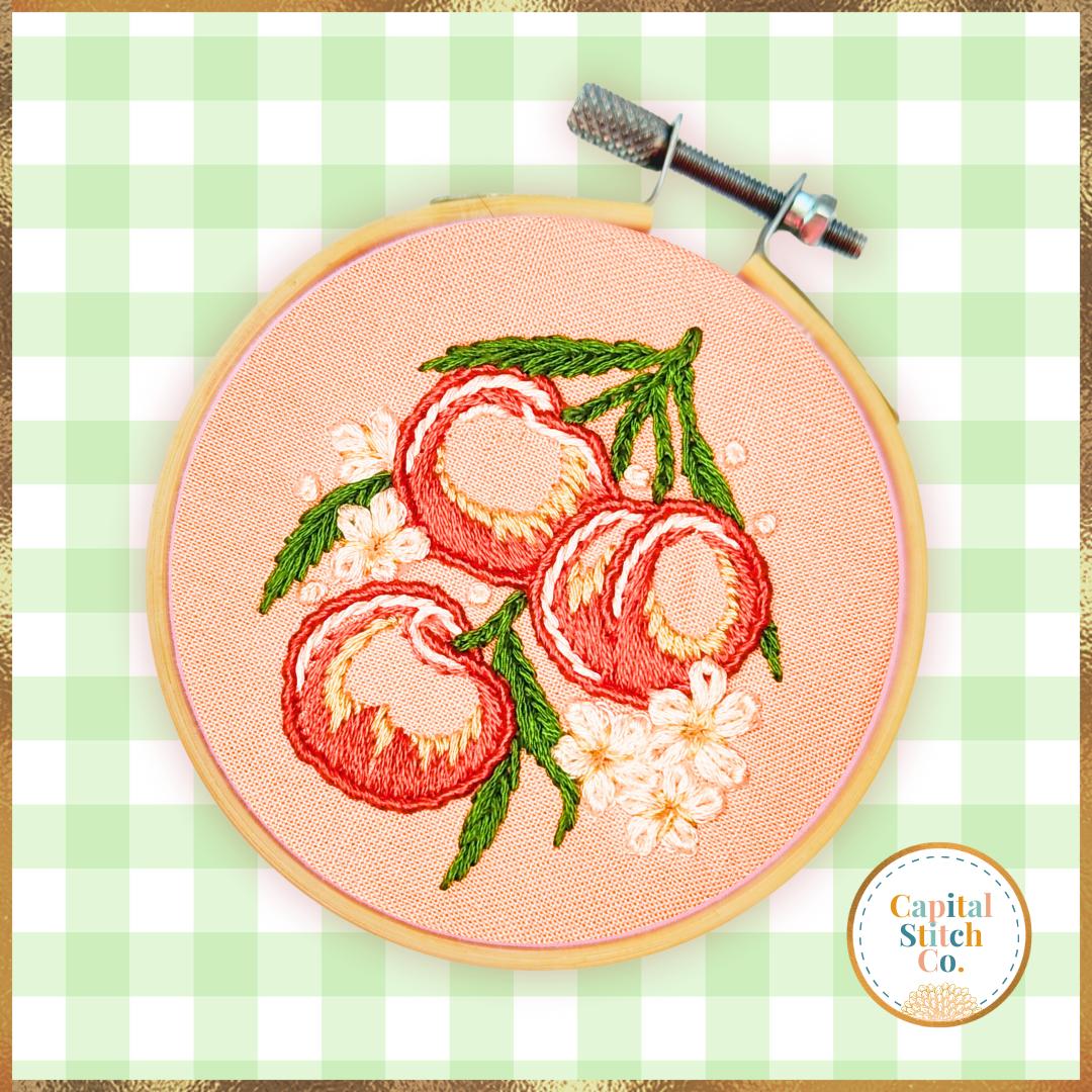 Capital Stitch Co.-Just Peachy Mini Embroidery Kit-embroidery kit-gather here online