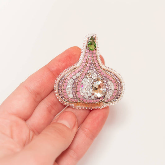 CraftShopOnline-Bead Embroidery Brooch Kit: Garlic DIY Craft Beading-craft kit-gather here online