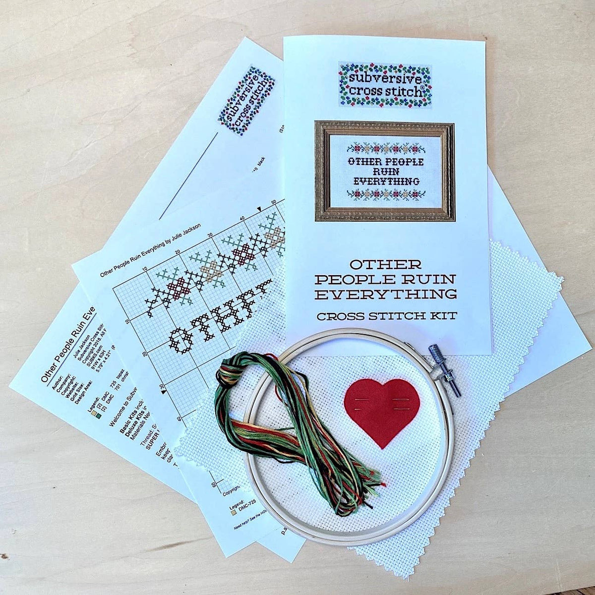 Subversive Cross Stitch-Your Anxiety is Lying to You Deluxe Cross Stitch Kit-xstitch kit-gather here online