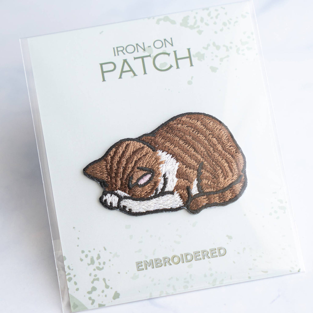 U PLUS INC-Napping Brown Cat Iron-On Patch-patches + pins-gather here online