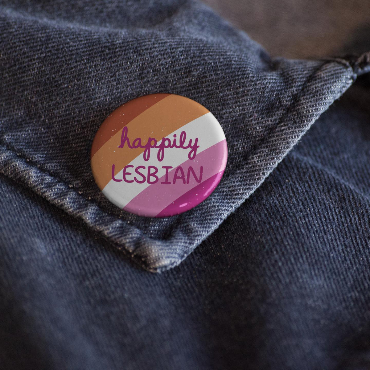 Luck and Lavender Studio-Happily Lesbian Button-patches + pins-gather here online