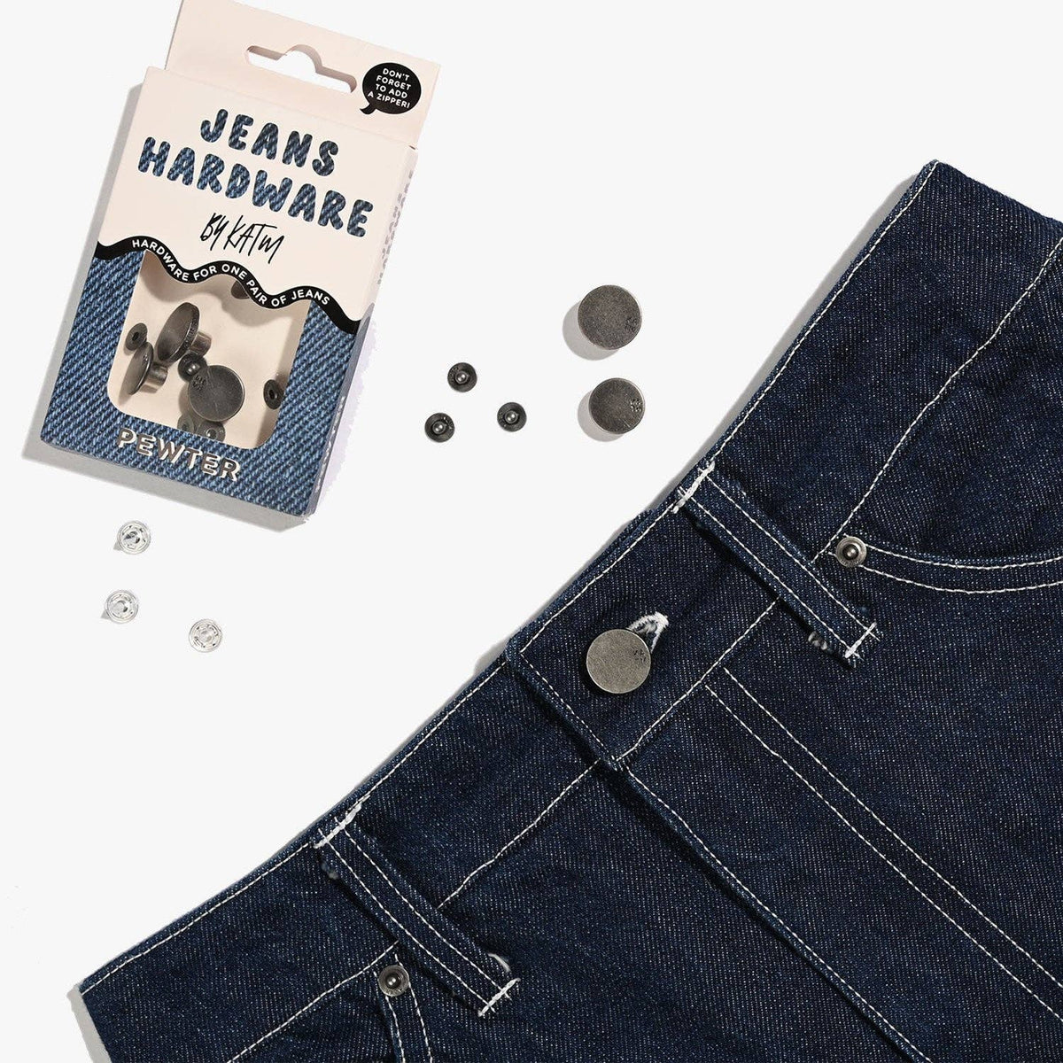 Kylie and The Machine-Jeans Hardware Kit - Pewter-hardware kit-gather here online