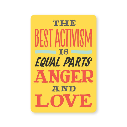 Ladyfingers Letterpress-Best Activism is Equal Parts Anger & Love Sticker-sticker-gather here online