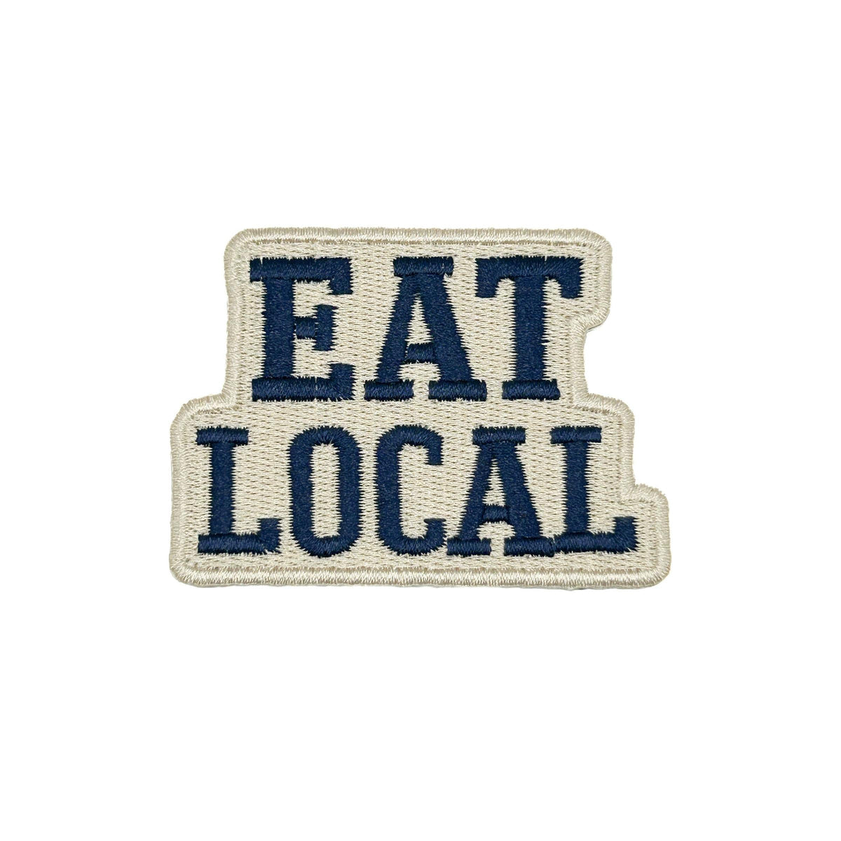 Field Trip Threads-Eat Local Embroidered Iron-On Patch-patches + pins-gather here online