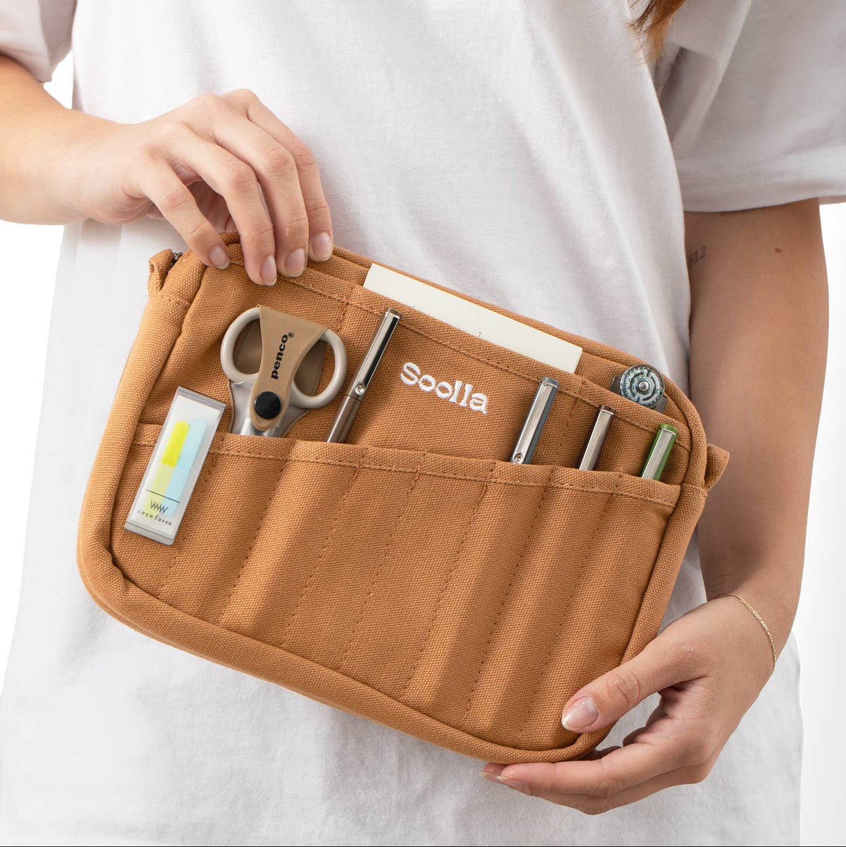 Soolla-Soolla Studio Pouch - Cinnamon-craft organizer-gather here online