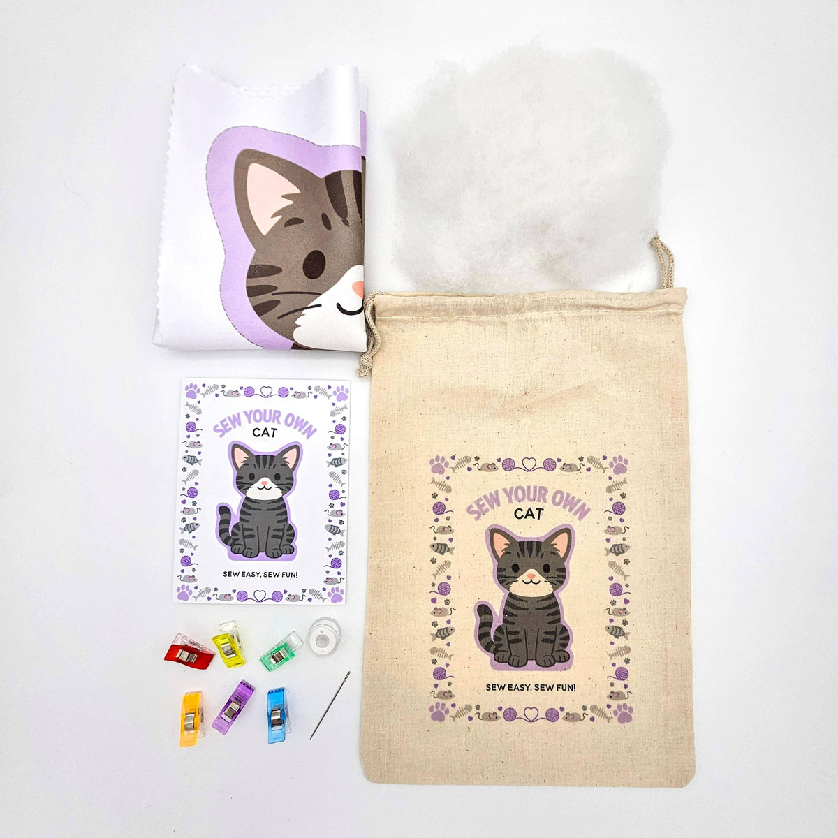 Nickwilljack-Sew Your Own Cat Complete Kit - Tabby Cat -sewing kit-gather here online