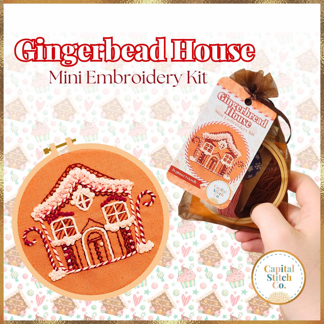 Capital Stitch Co.-Gingerbread House Mini Embroidery Kit-embroidery kit-gather here online