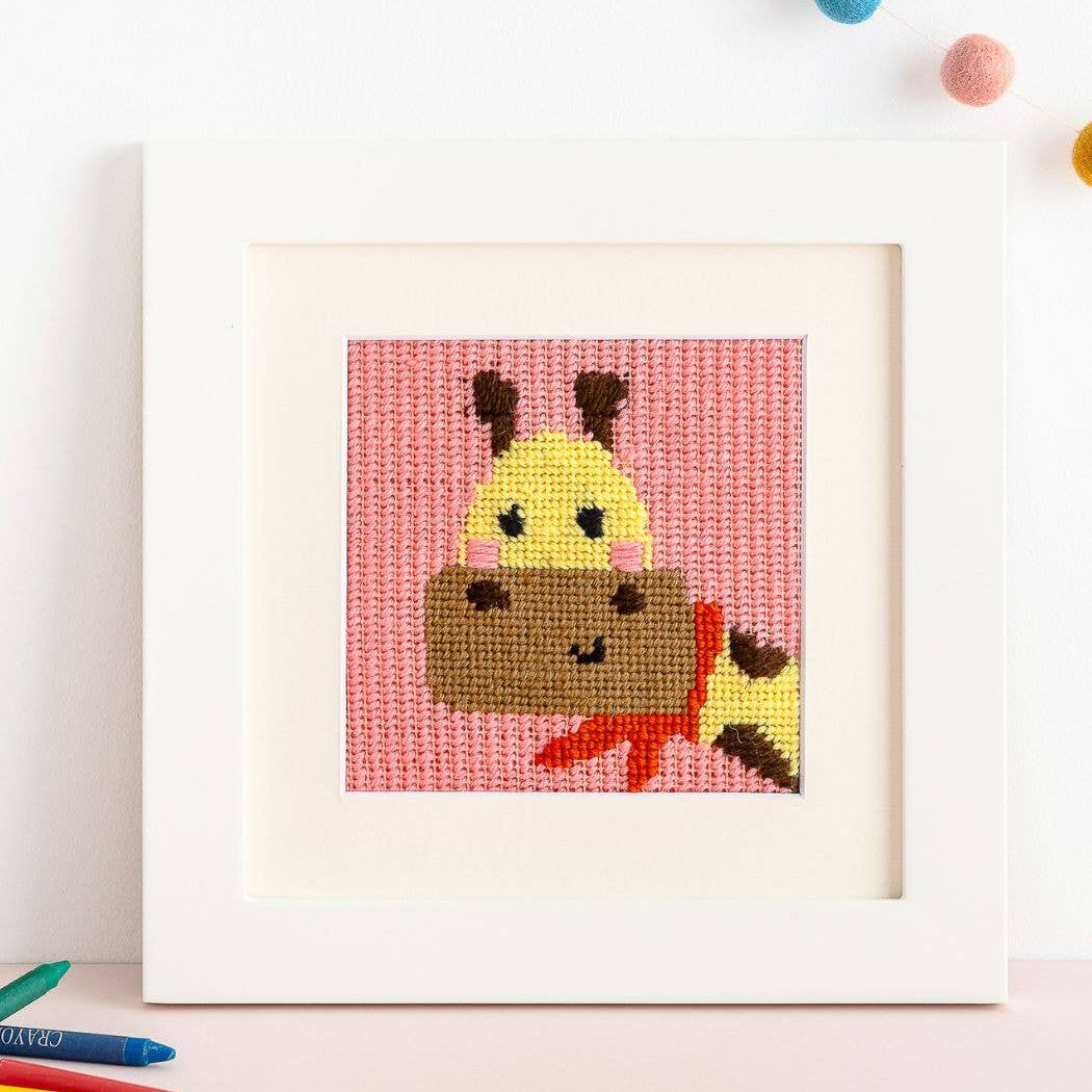 Unwind Studio-Gloria the Giraffe - Needlepoint Kit for Kids-xstitch kit-gather here online