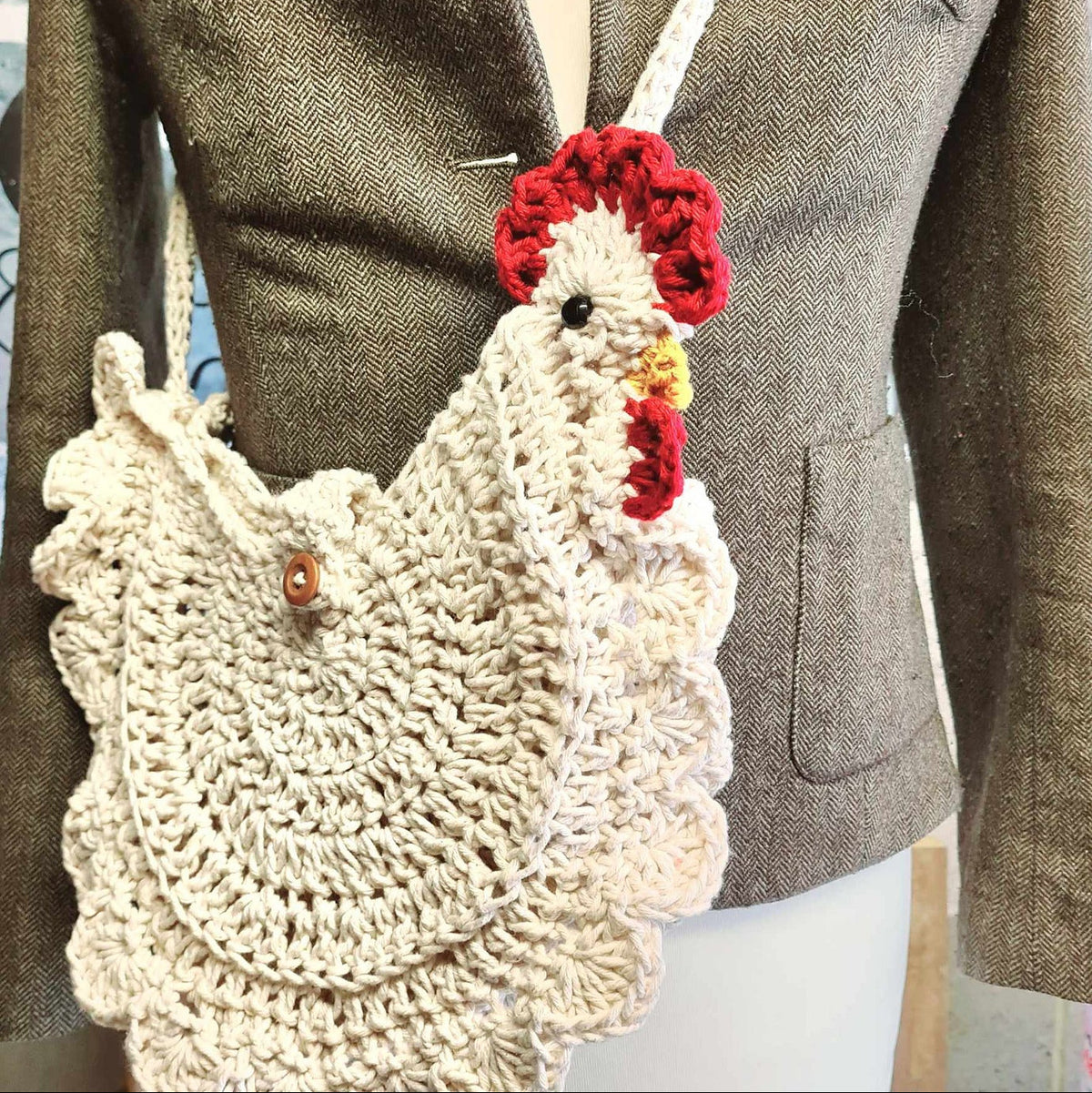 gather here classes-Crochet - Chicken Bag - 2 sessions-class-gather here online