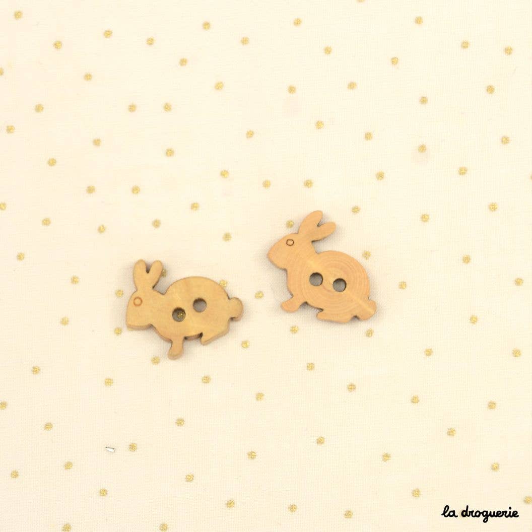 LA DROGUERIE-Wooden Rabbit Button - 20mm-button-gather here online