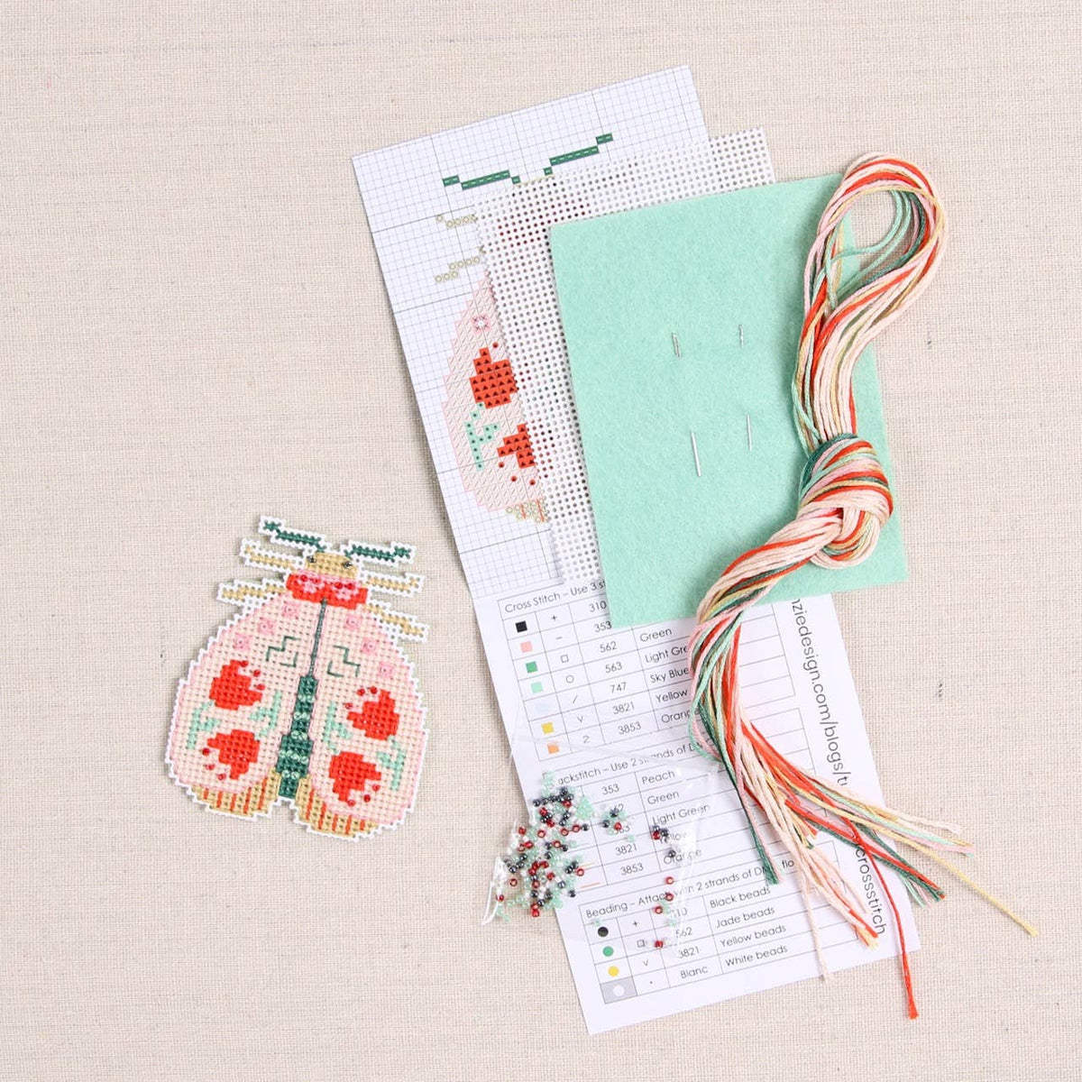 Benzie Design-Blooming Bugs Moth Cross Stitch Kit-xstitch kit-gather here online