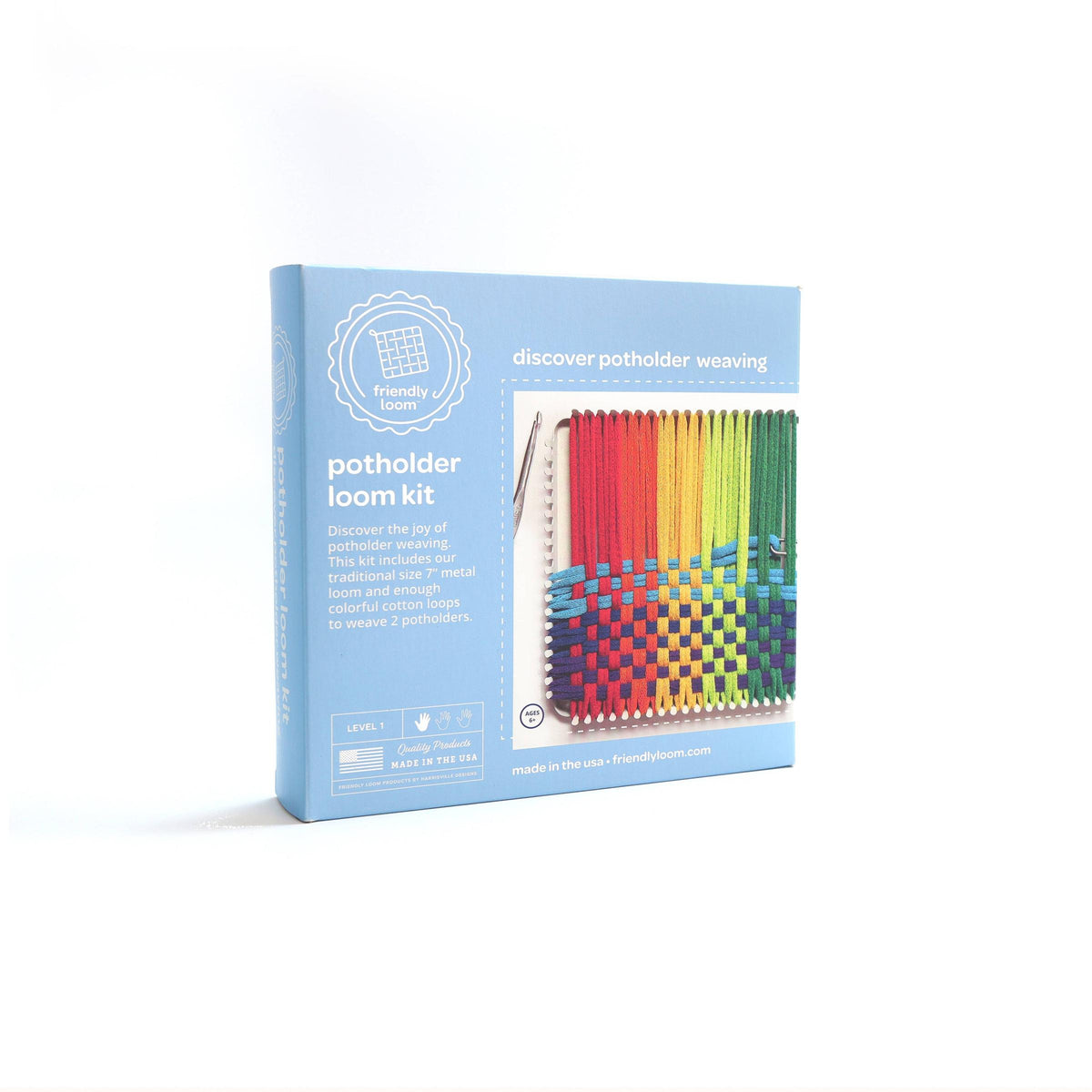 Friendly Loom-Potholder Loom - Traditional 7"-weaving loom-gather here online