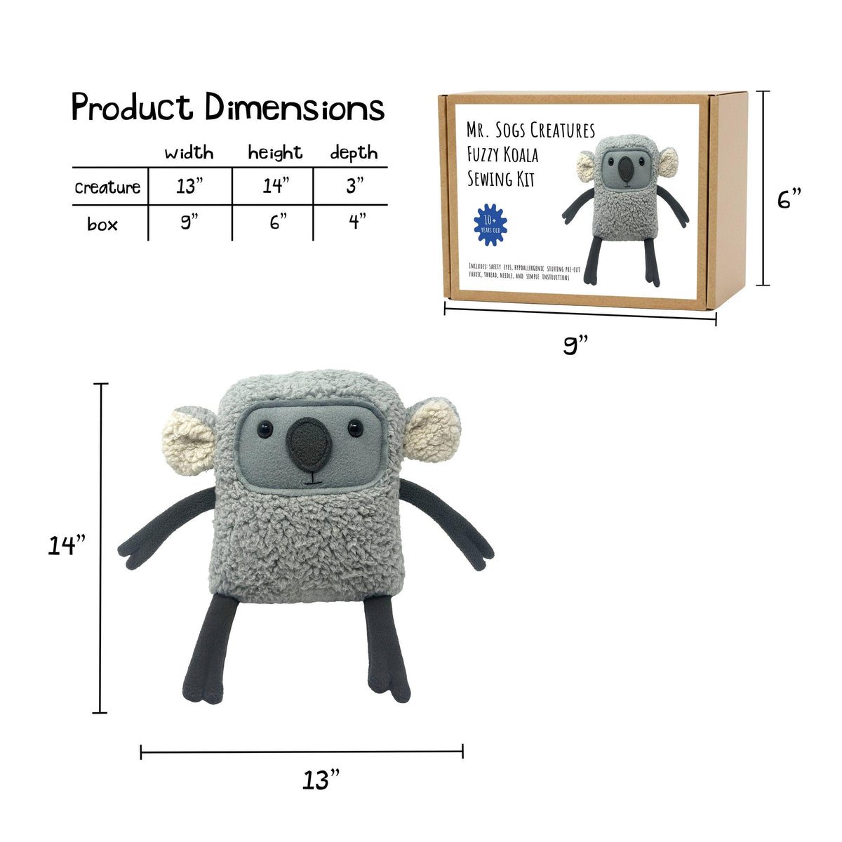 Mr. Sogs-Fuzzy Koala DIY Plush Sewing Kit-sewing kit-gather here online