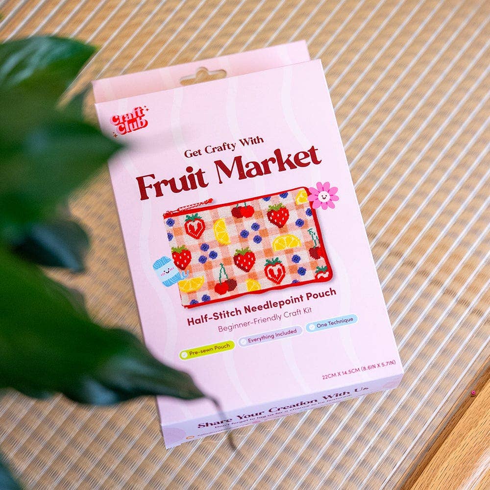 Craft Club-Fruit Market - Needlepoint Pouch Kit-craft kit-gather here online