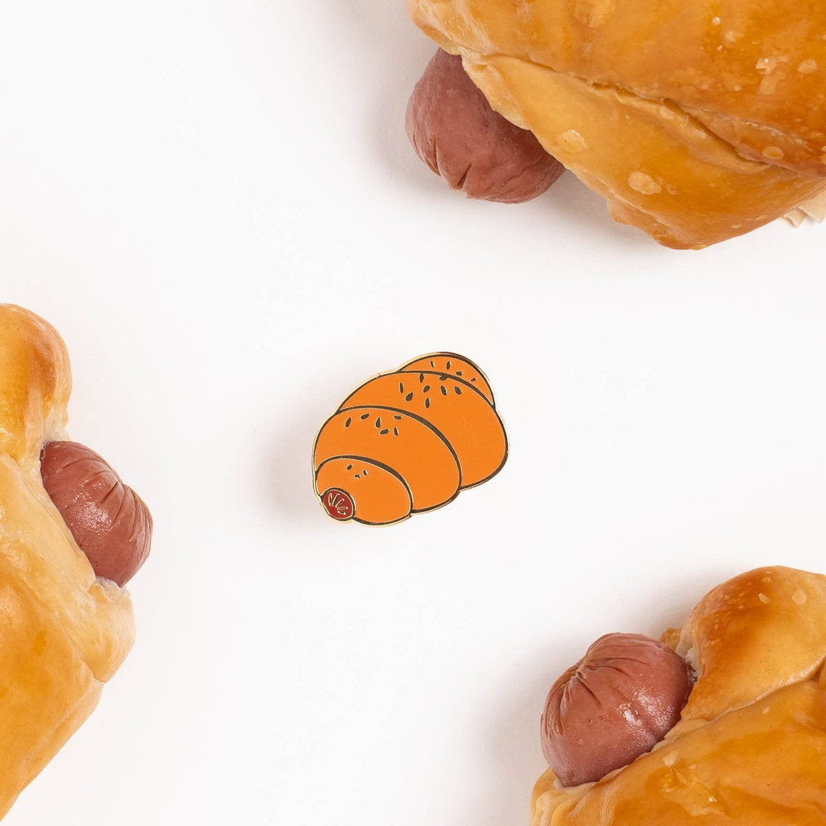 Sherry's Palette-Chinese Hot Dog Bun Enamel Pin-patches + pins-gather here online