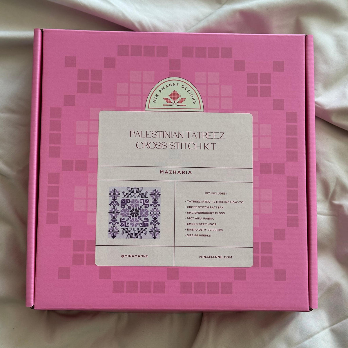 Min Amanne Tatreez Designs-Mazharia Tatreez Kit-xstitch kit-gather here online