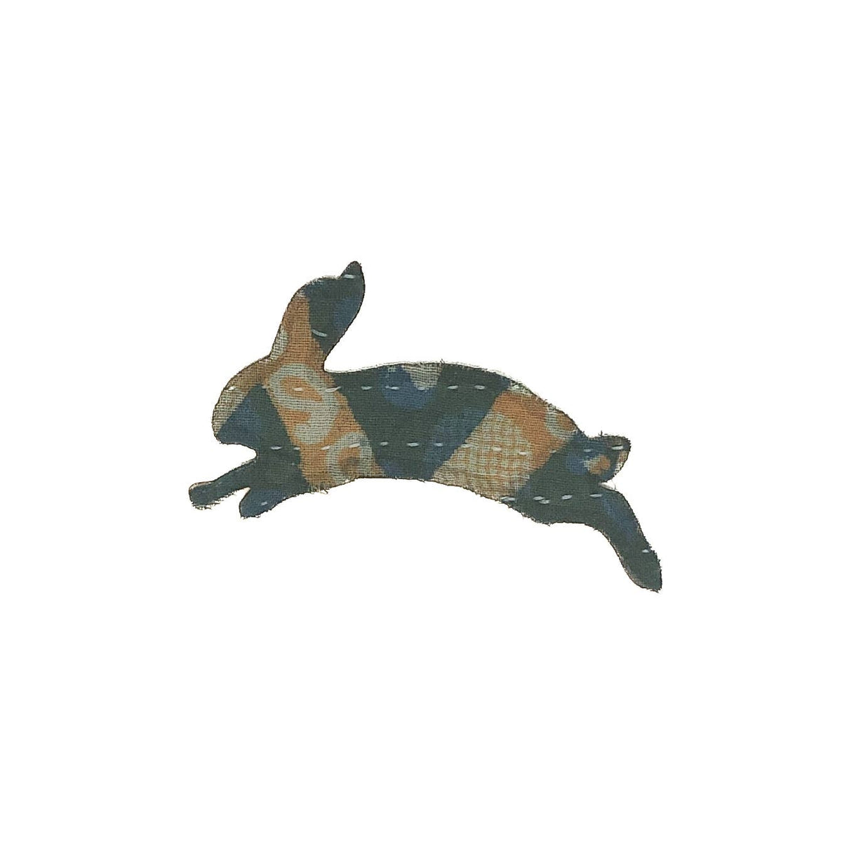 Otto Finn-Small Kantha Bunny Iron-On Patch-patches + pins-gather here online