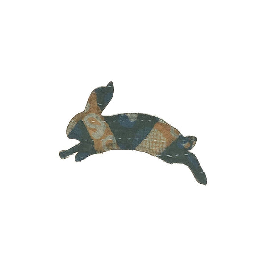 Otto Finn-Small Kantha Bunny Iron-On Patch-patches + pins-gather here online
