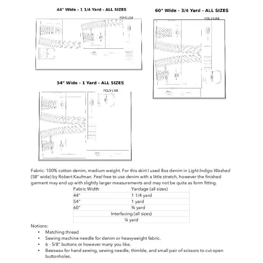 Anna Allen Patterns-Denim Button Up Skirt Pattern - PDF DOWNLOAD-sewing pattern-gather here online