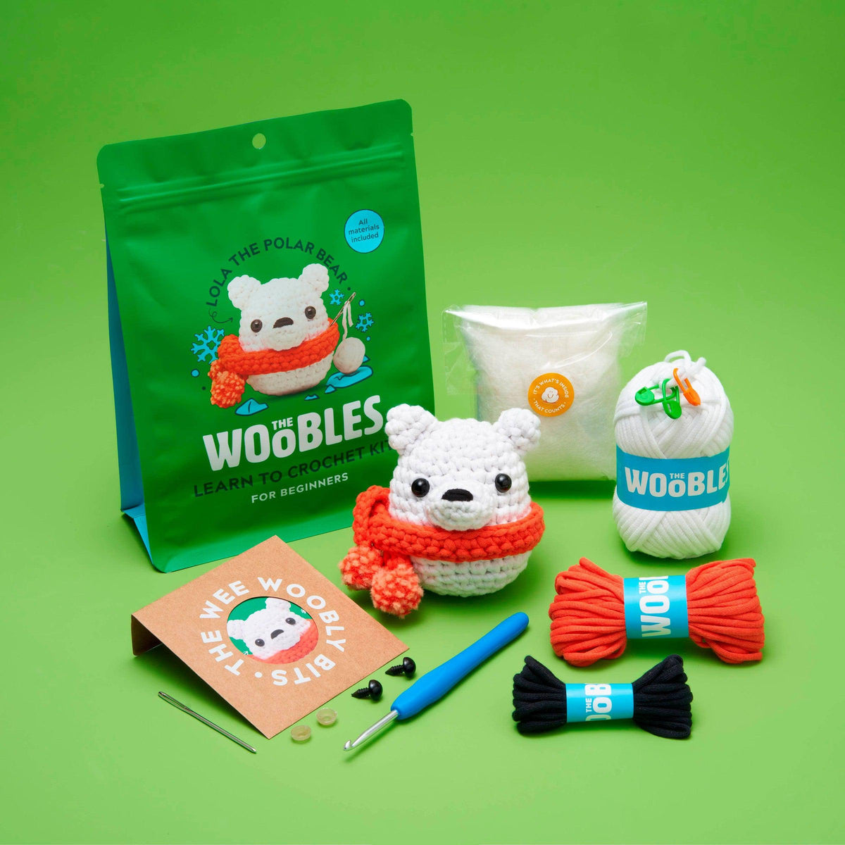 The Woobles-Lola Loca the Polar Bear-knitting / crochet kit-gather here online