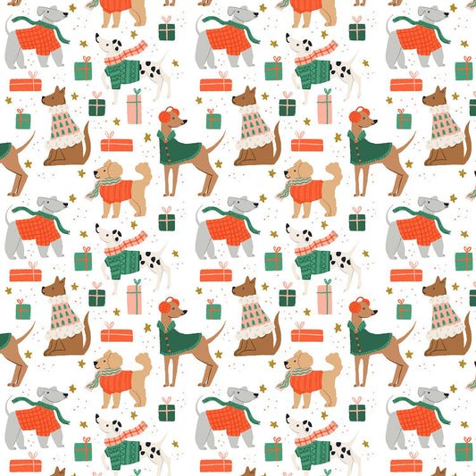 Cotton + Steel-Dapper Dogs Snow Metallic-fabric-gather here online