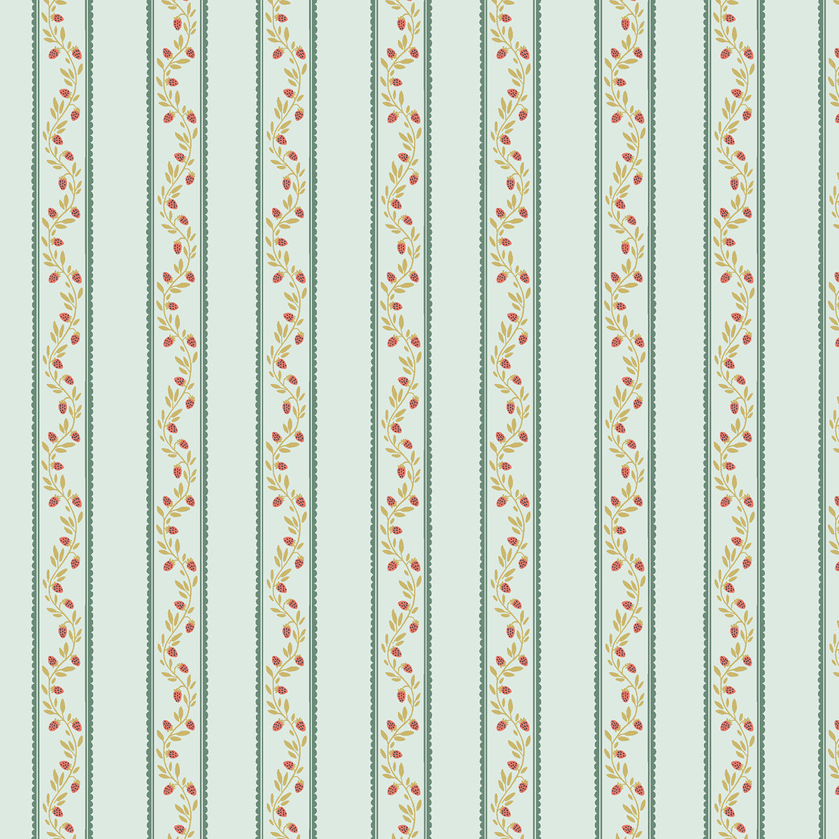Cotton + Steel-Strawberry Vines Very Mint-fabric-gather here online