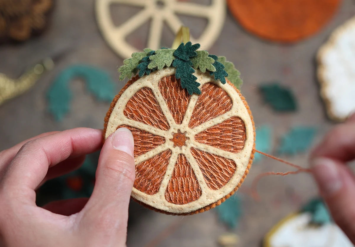 gather here classes-Hand Stitched - Dried Orange Ornament-class-gather here online