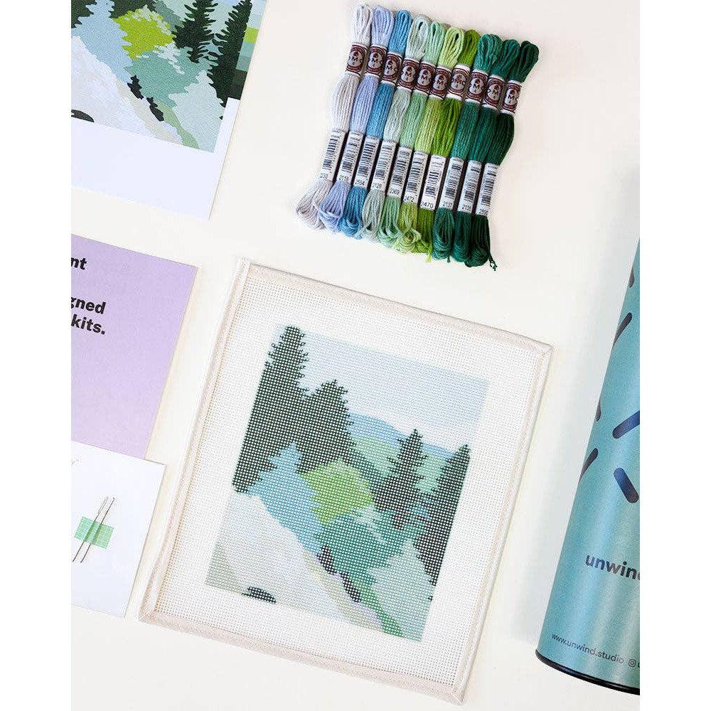 Unwind Studio-Mountain Spring Needlepoint Kit-embroidery kit-gather here online