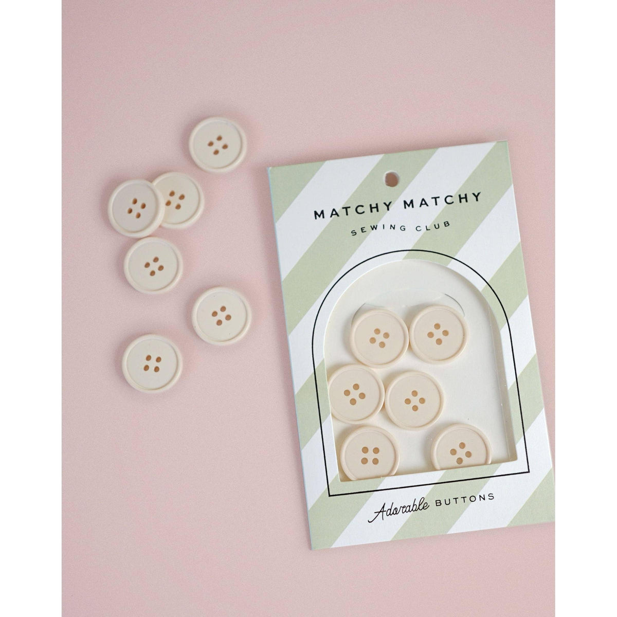Matchy Matchy Sewing Club-Cream Puff Retro Buttons-button-gather here online