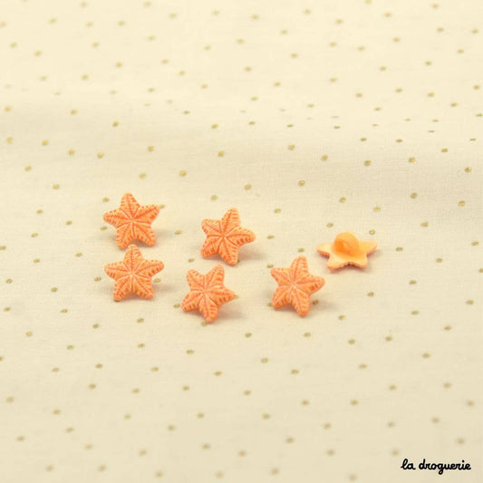 LA DROGUERIE-Orange Starfish Button - 12mm-button-gather here online