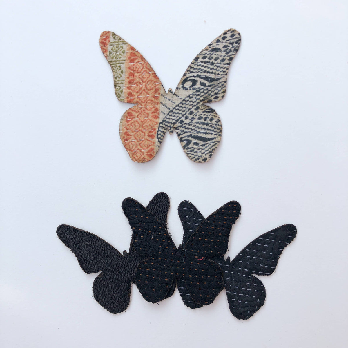 Otto Finn-Medium Kantha Butterfly Iron-On Patch-patches + pins-gather here online