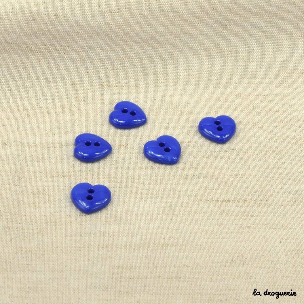 LA DROGUERIE-Blue Heart Button - 14mm-button-gather here online