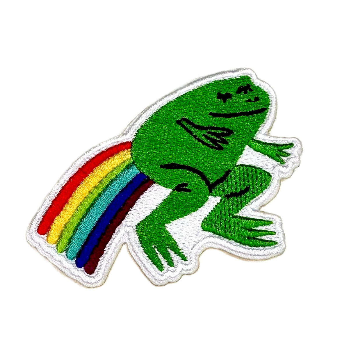 Sparkletown Studios-Rainbow Frog Iron-On Patch-patches + pins-gather here online