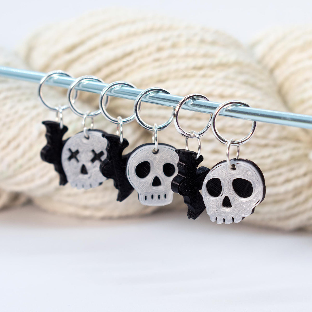 Blue Bird Makery-Spooky Skulls & Bats Progress Keeper Set-knitting notion-gather here online