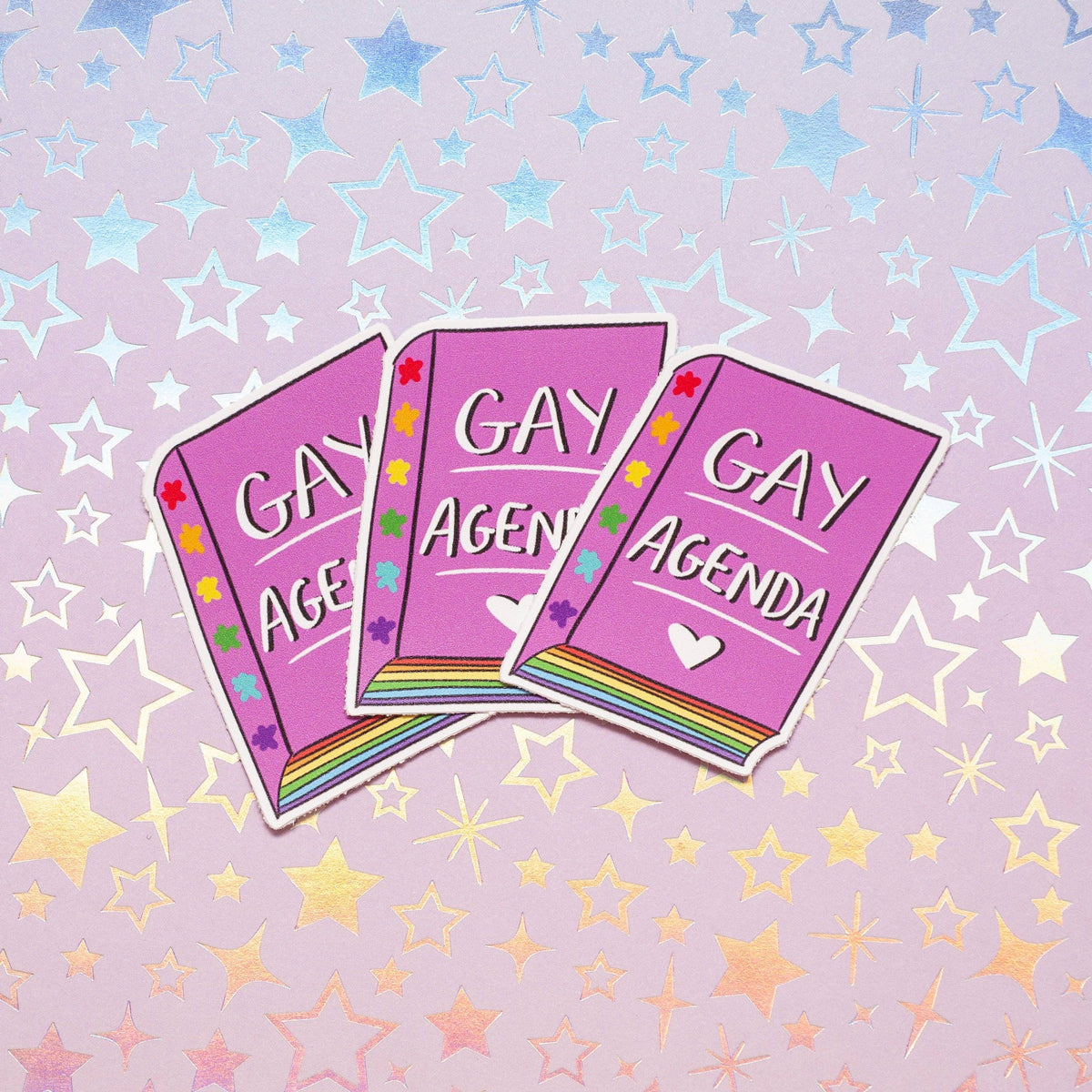 Crafty Queer Studio-Gay Agenda LGBTQ+ Sticker-accessory-gather here online