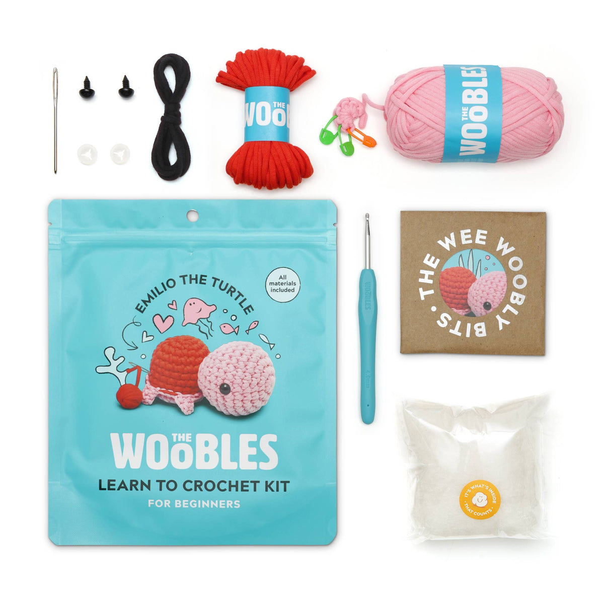 The Woobles-Emilio the Pink Turtle Crochet Kit-knitting / crochet kit-gather here online
