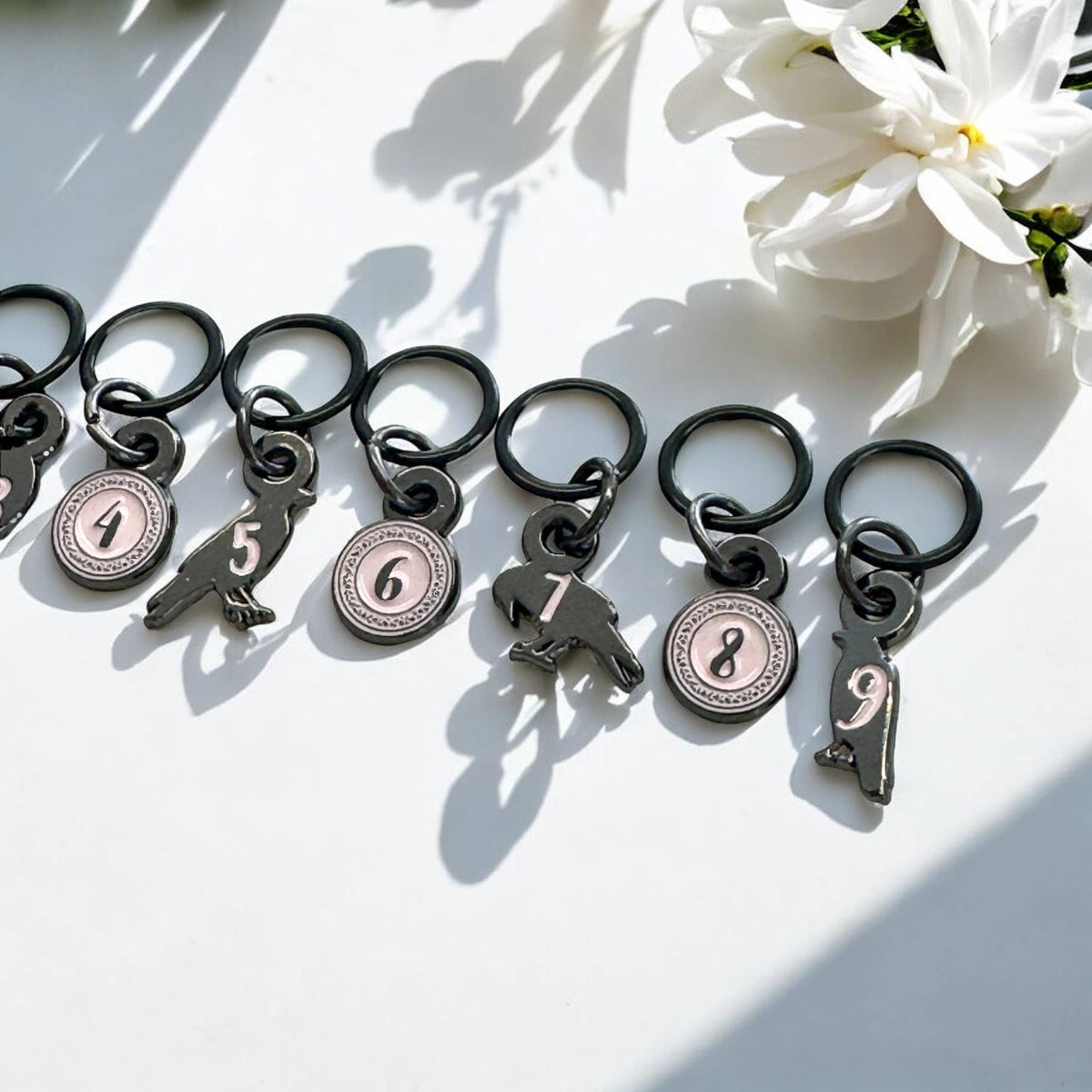 Firefly Notes-Counting (Yarn) Crows Stitch Marker Set-knitting notion-gather here online